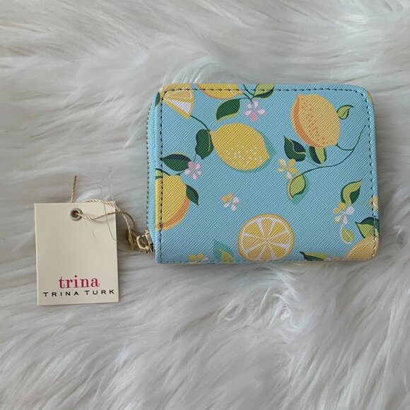 TRINA TURK Lemon Small & Large Continental Zip Around Wallets SET of 2 - Picture 2 of 7